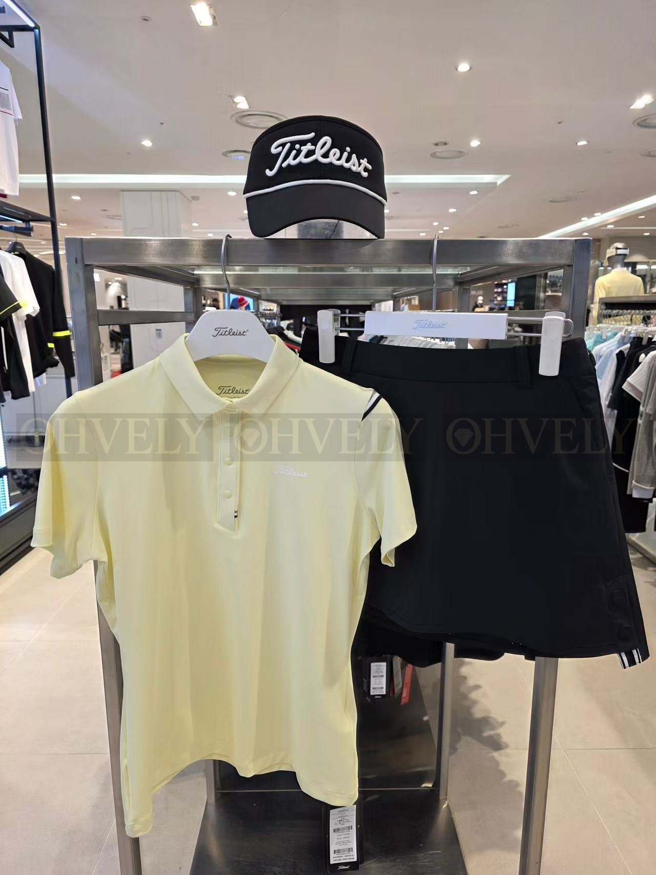 Titleist 타이틀리스트 여성 어깨 슬릿 라인 반소매 카라 티셔츠 (화이트/블랙/옐로) 상품 썸네일