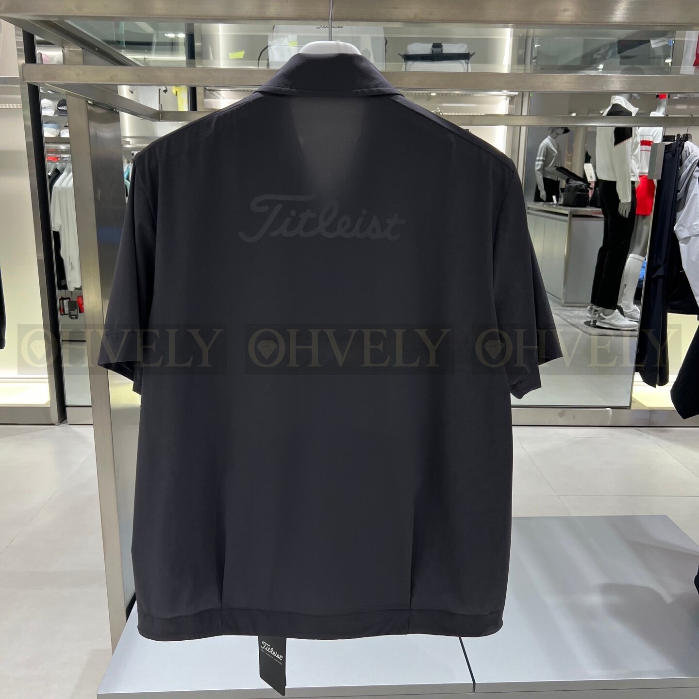 Titleist 타이틀리스트 남성 등판 백 로고 반소매 셔츠형 바람막이 자켓 (차콜, 블랙) 상품 썸네일