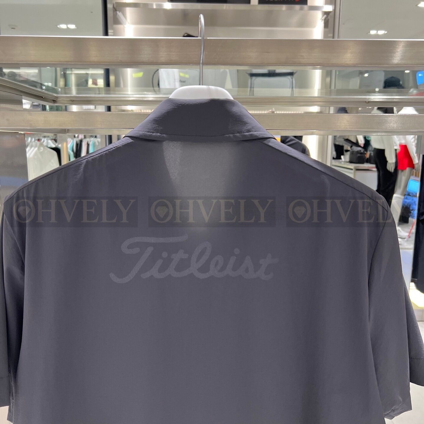 Titleist 타이틀리스트 남성 등판 백 로고 반소매 셔츠형 바람막이 자켓 (차콜, 블랙) 상품 썸네일
