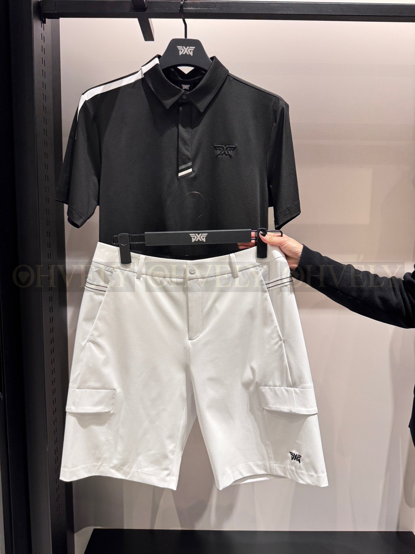 PXG 피엑스지 남성 양사이드 아웃포켓 카고 반바지 (화이트, 다크그레이) 상품 썸네일