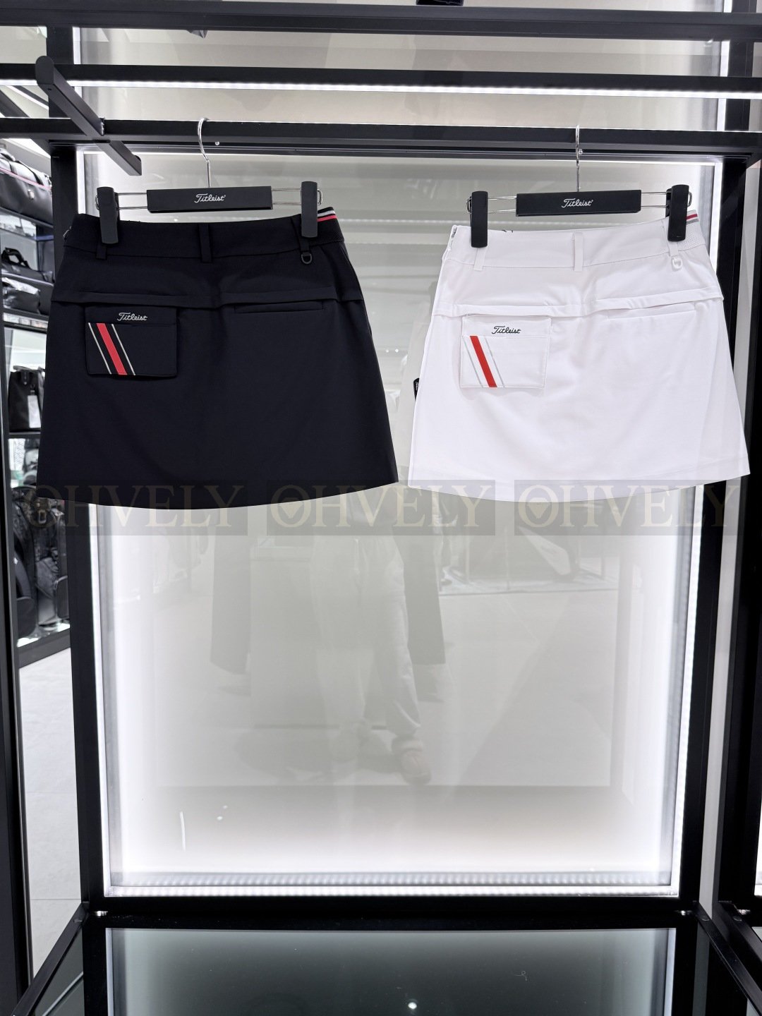 Titleist 타이틀리스트 여성 백 포켓 라인 배색 큐롯 스커트 (블랙, 화이트) 상품 썸네일