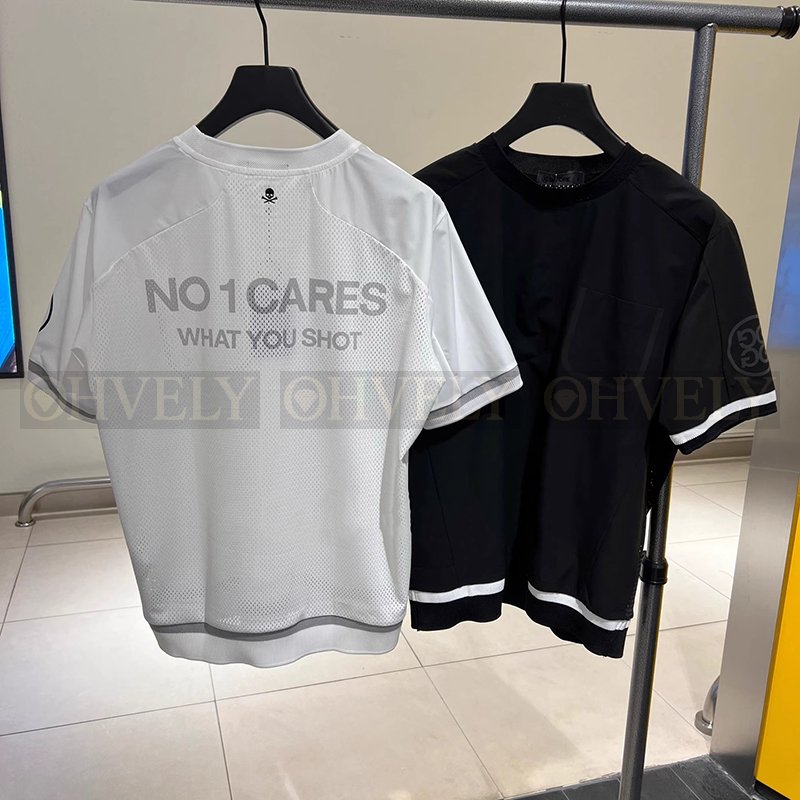 G/FORE 지포어 남성 포켓 디테일 라인 배색 반소매 골프 티셔츠 (화이트/블랙) 상품 썸네일