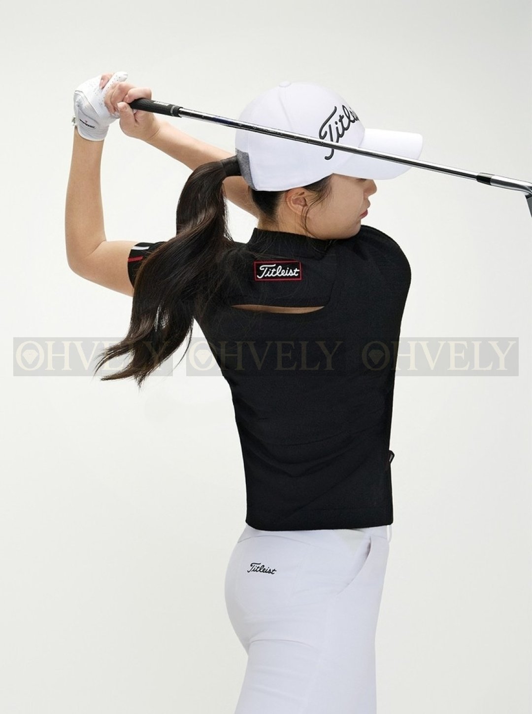 Titleist 타이틀리스트 여성 투어핏 부츠컷 골프 팬츠 바지 (화이트/블랙) 상품 썸네일