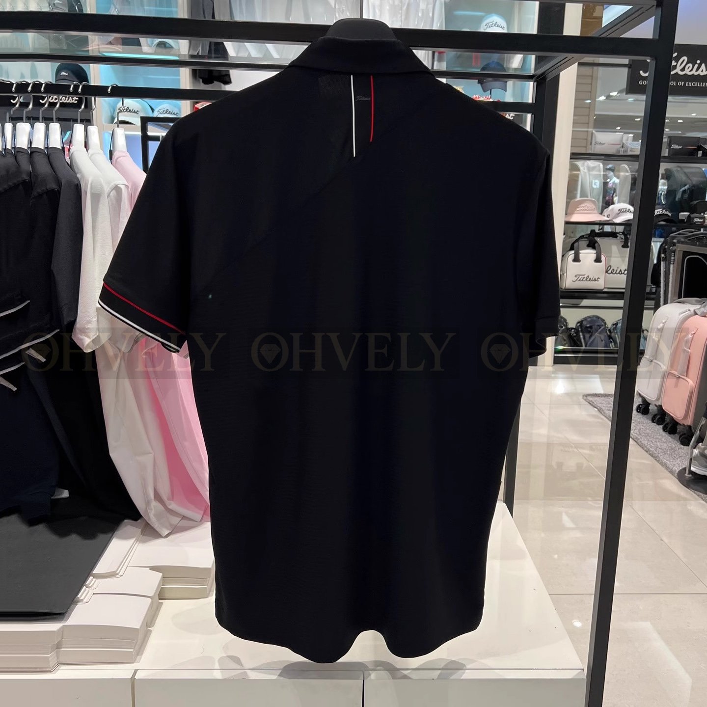 Titleist 타이틀리스트 남성 소매 라인 배색 카라 반소매 골프 티셔츠 (화이트/레드/블랙) 상품 썸네일