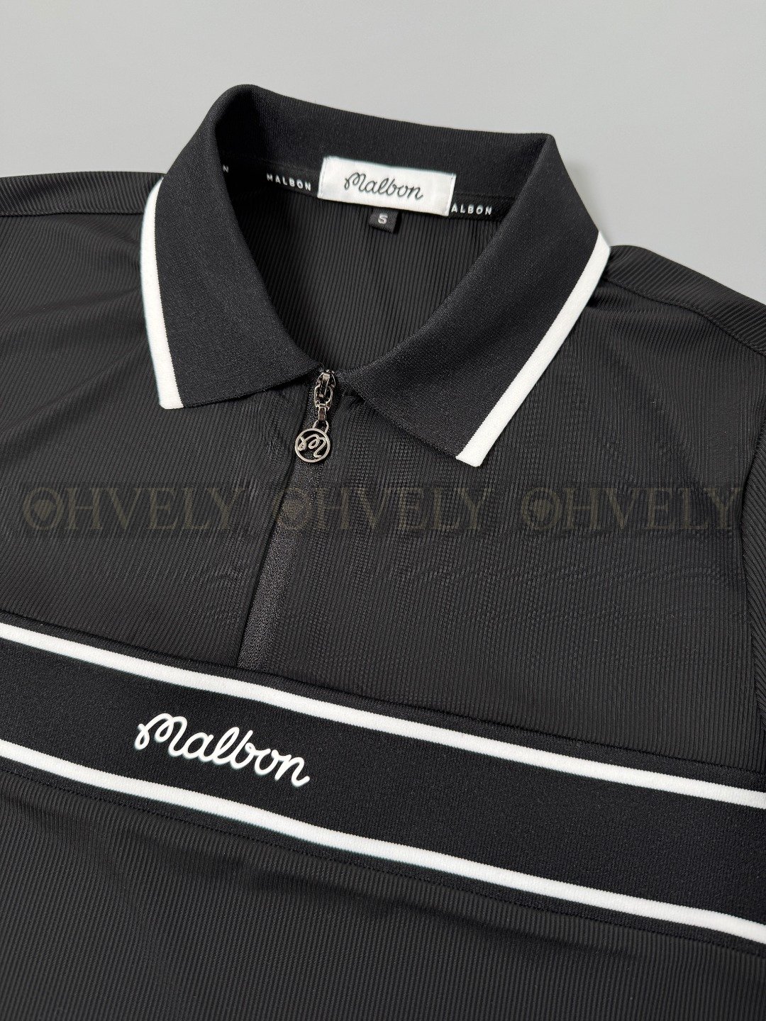 Malbon Golf] 말본골프 여성 하프 집업 반소매 골프 티셔츠 (화이트/카키/블랙) 상품 썸네일