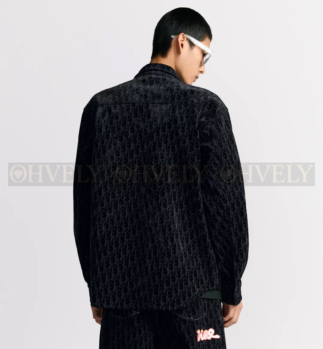 【 ZP버전 】DI   오블리크 카네토 자수 데님 셔츠 블랙 상품 썸네일