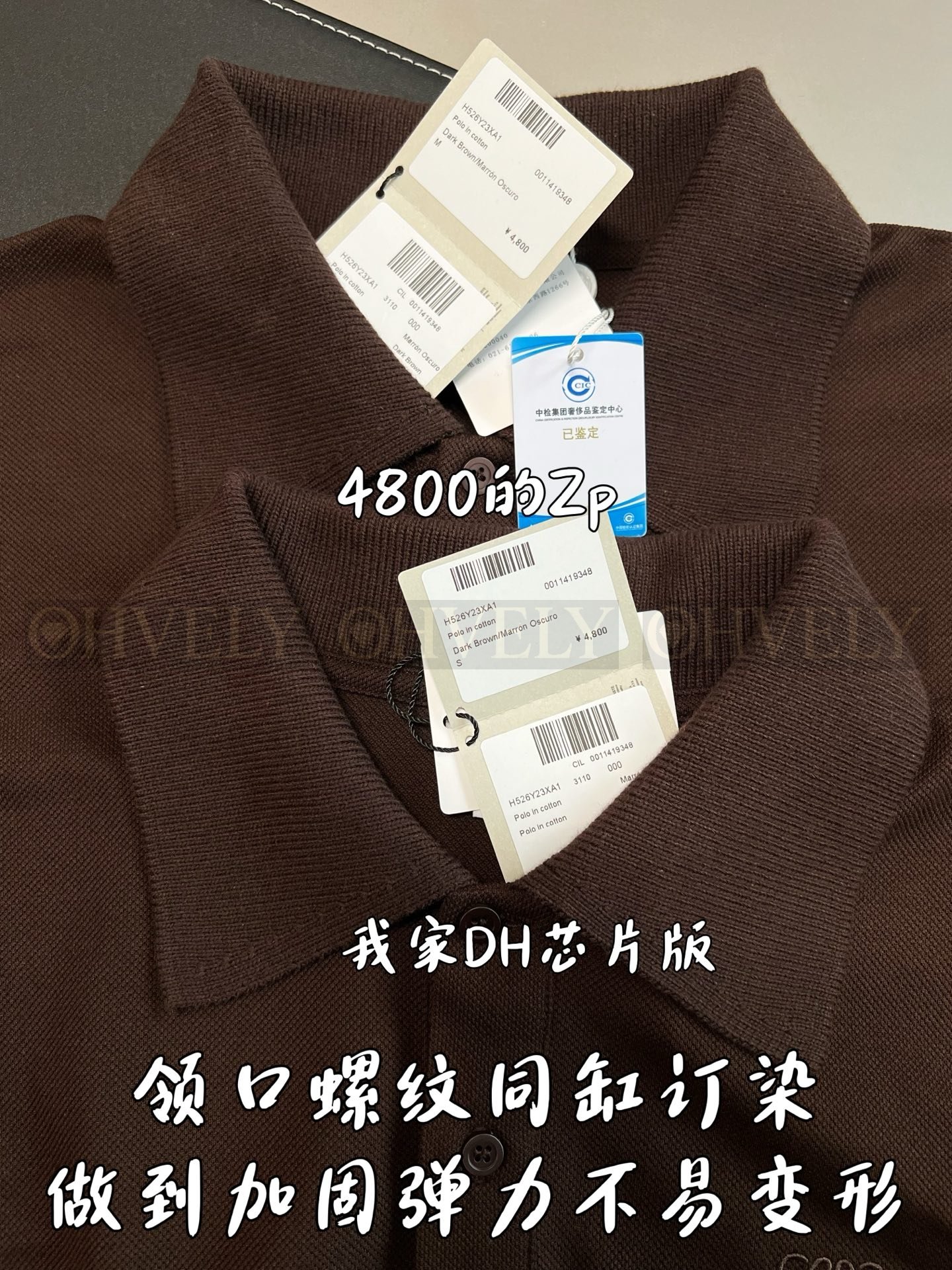 【 ZP버전 】로에베 자수 로고 폴로 반팔 티셔츠 브라운 상품 썸네일
