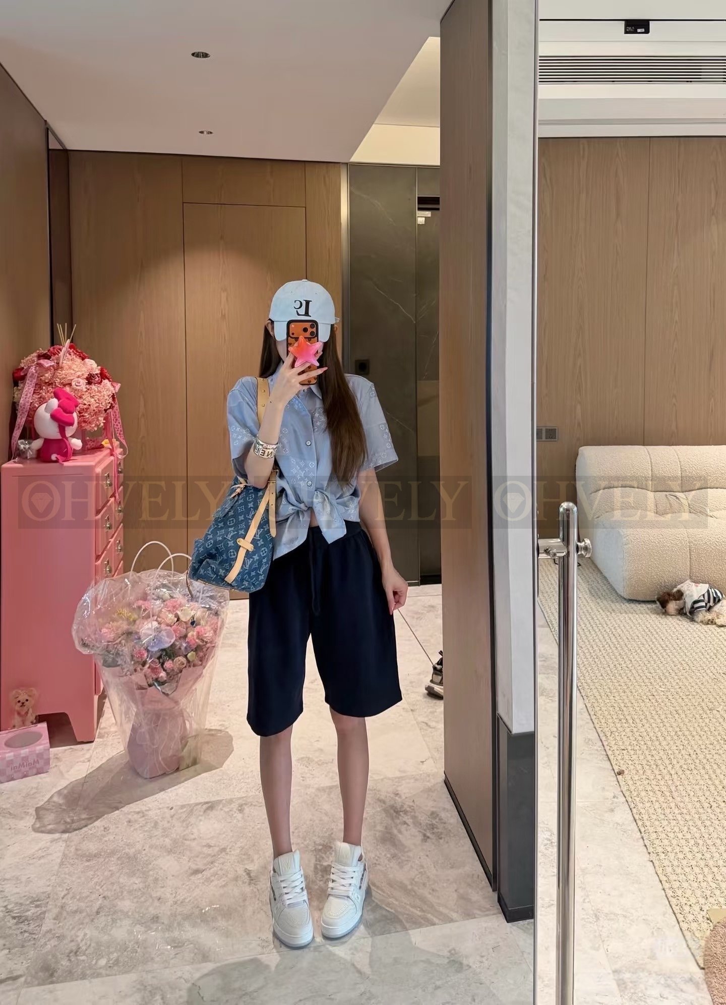【 ZP버전 】 L 다미에 모노그램 반팔 셔츠 상품 썸네일