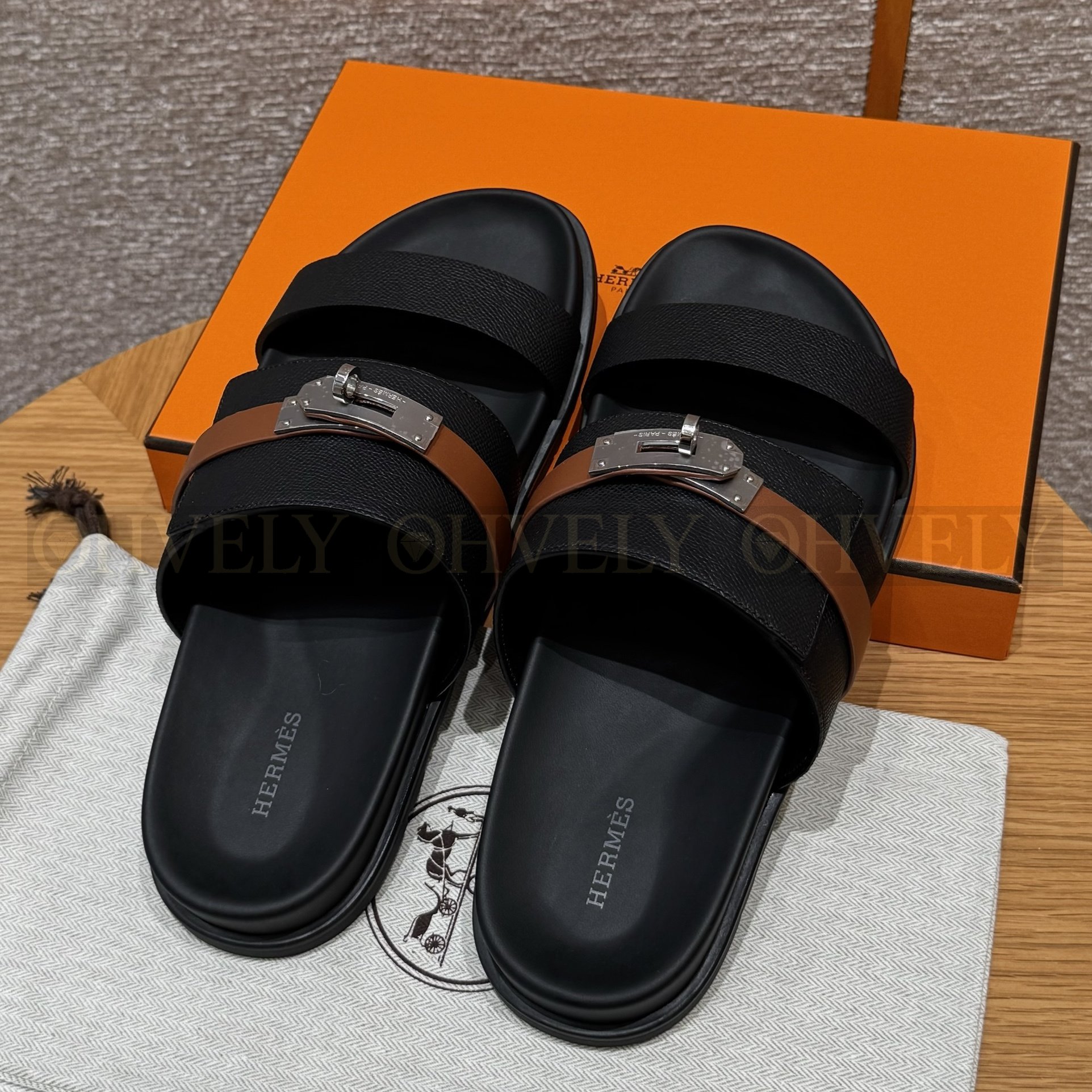 【 ZP버전 】H 잭슨 샌들 블랙 내추럴 상품 썸네일