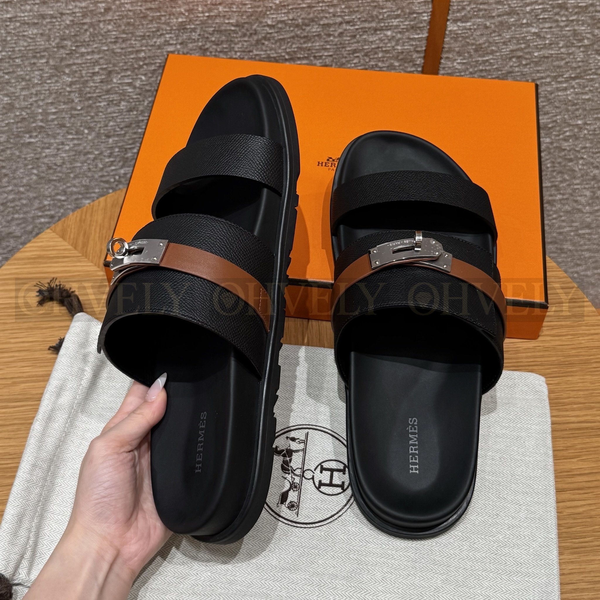 【 ZP버전 】H 잭슨 샌들 블랙 내추럴 상품 썸네일