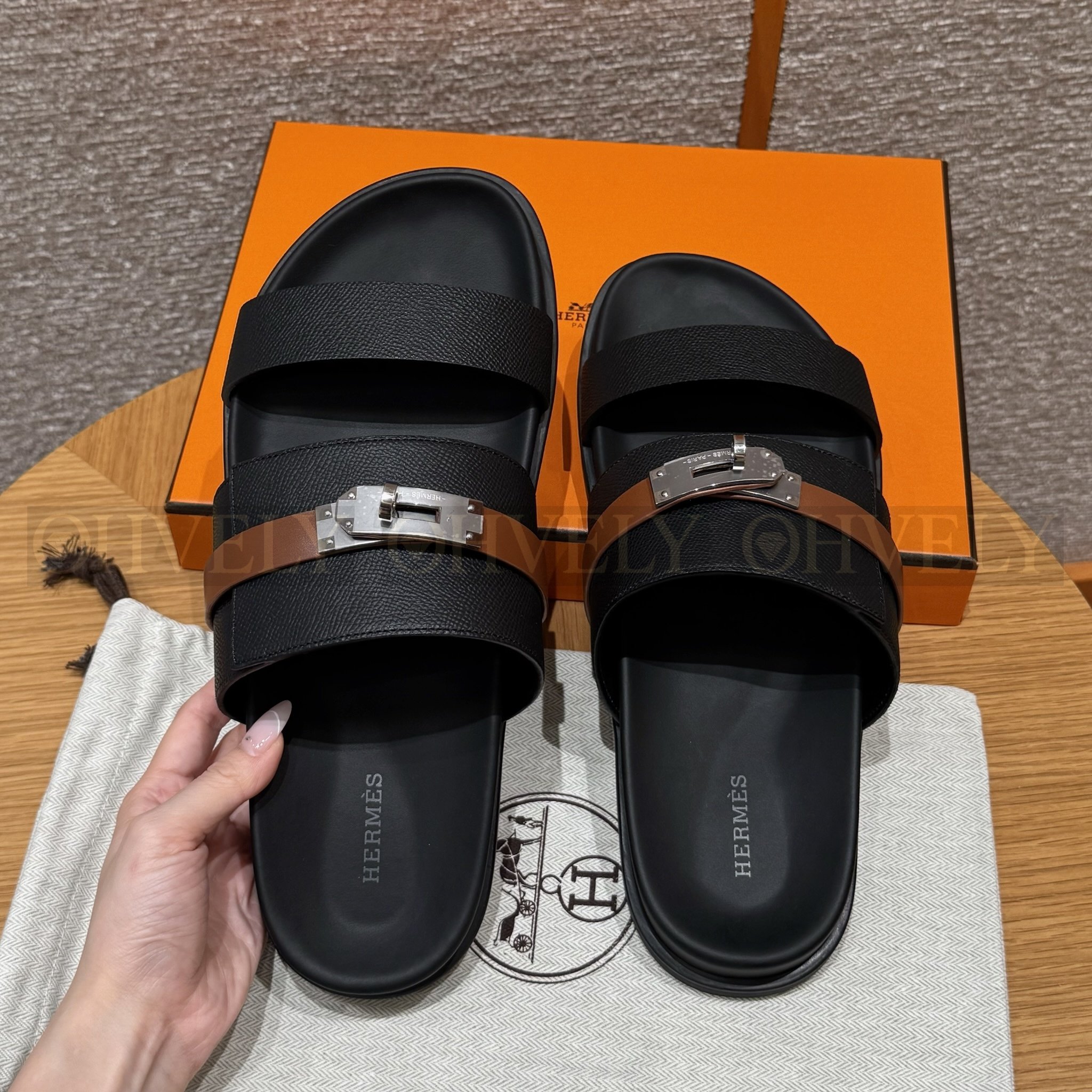 【 ZP버전 】H 잭슨 샌들 블랙 내추럴 상품 썸네일