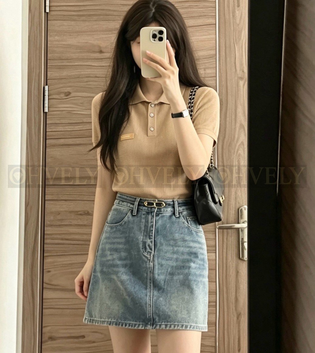 【 ZP버전 】LV 와펜 가죽 패치 레터링 니트 폴로 셔츠 상품 썸네일