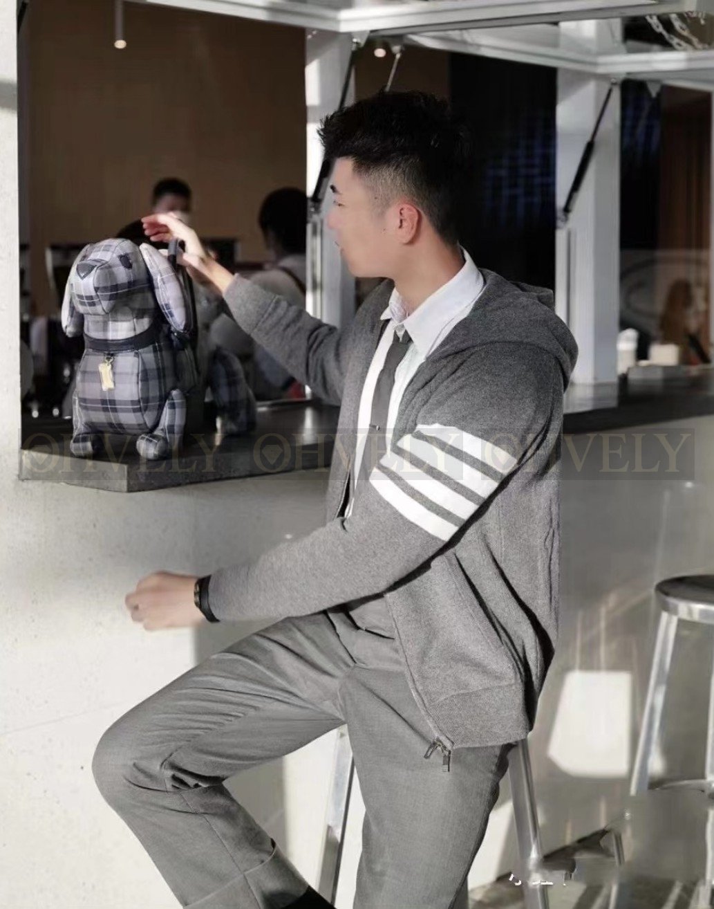 【 ZP버전 】TB 사선 사바 래글런 캐시미어 후드 집업 자켓 상품 썸네일
