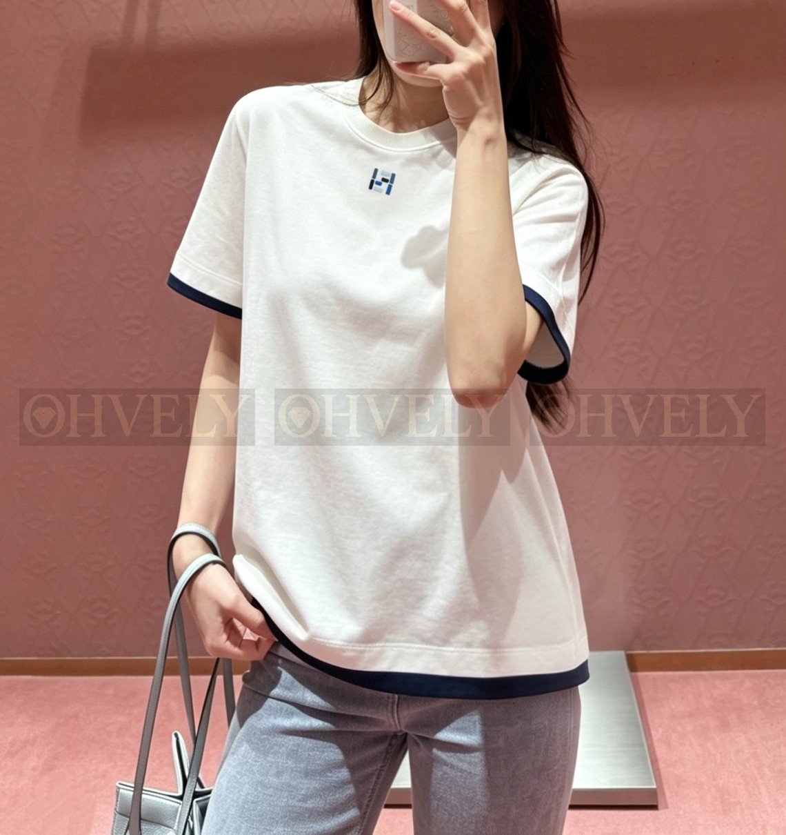 【 ZP버전 】FD 레이어드 더블 카라 반팔 티셔츠