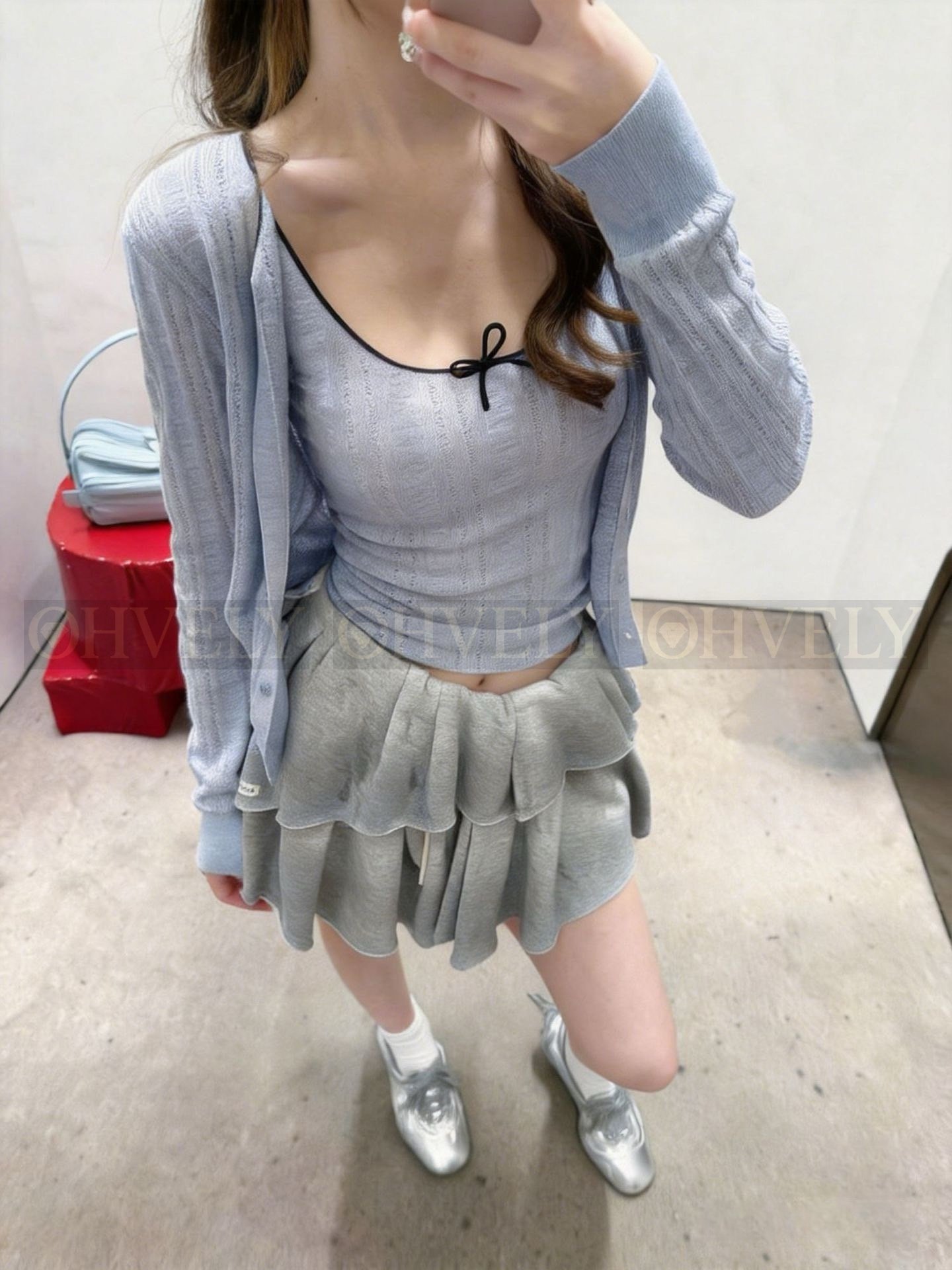【 ZP버전 】AC 리본 펀칭 자카드 나시 탑 베스트 상품 썸네일