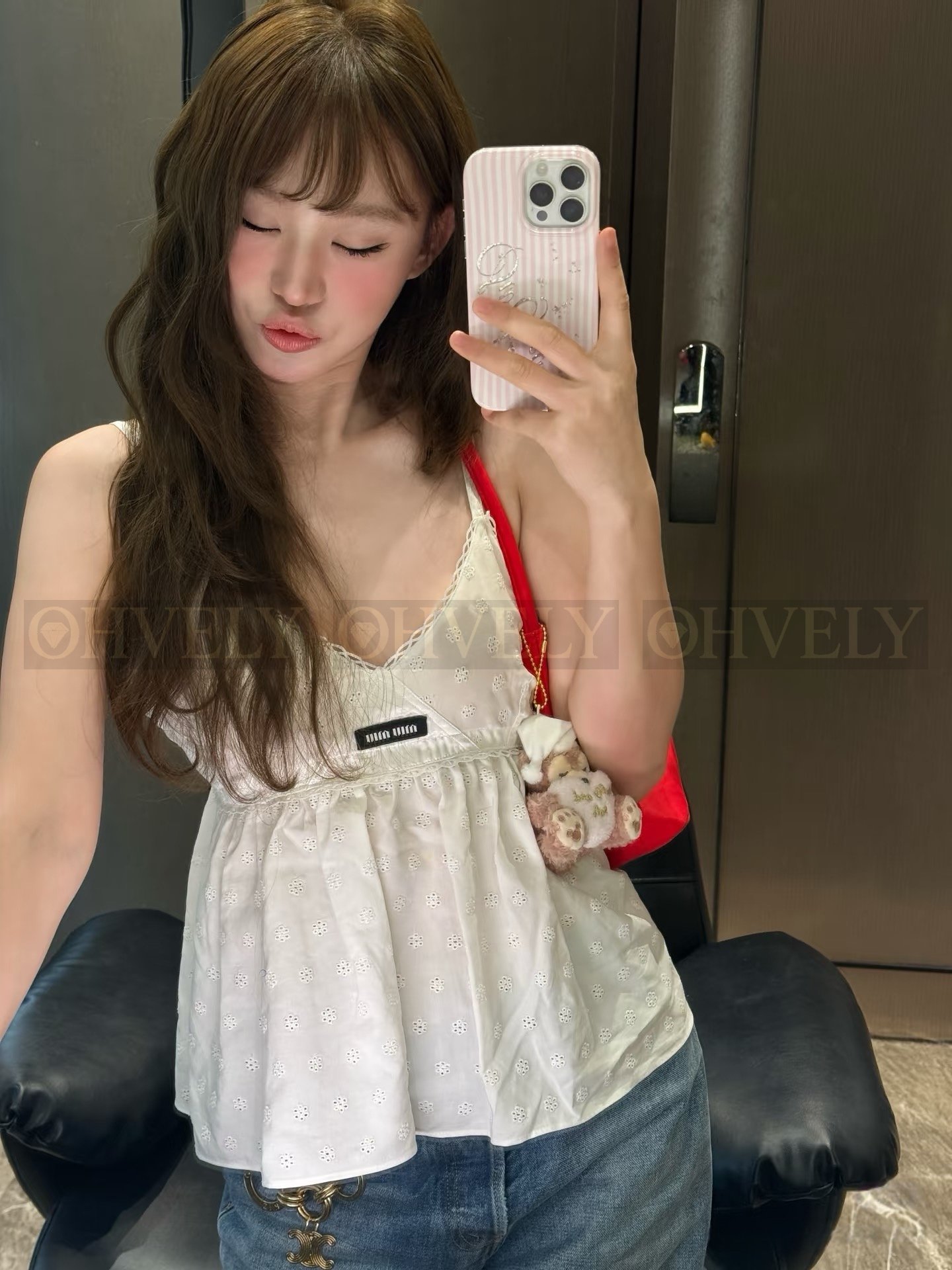 【 ZP버전 】MIU 신형 자수 펀칭 자카드 나시 베스트 상품 썸네일