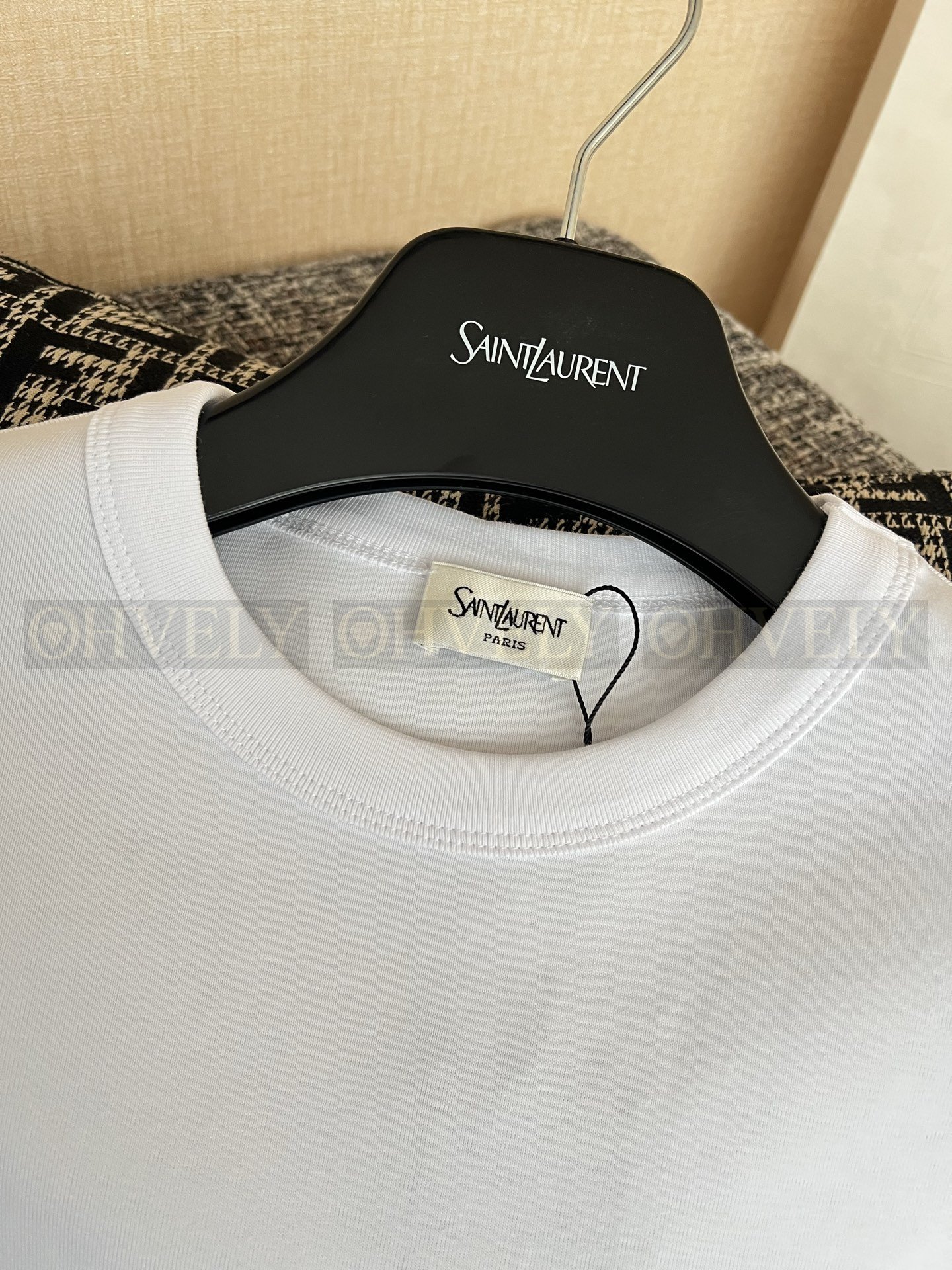 【 ZP버전 】YSL 클래식 화이트 반팔 티셔츠 상품 썸네일