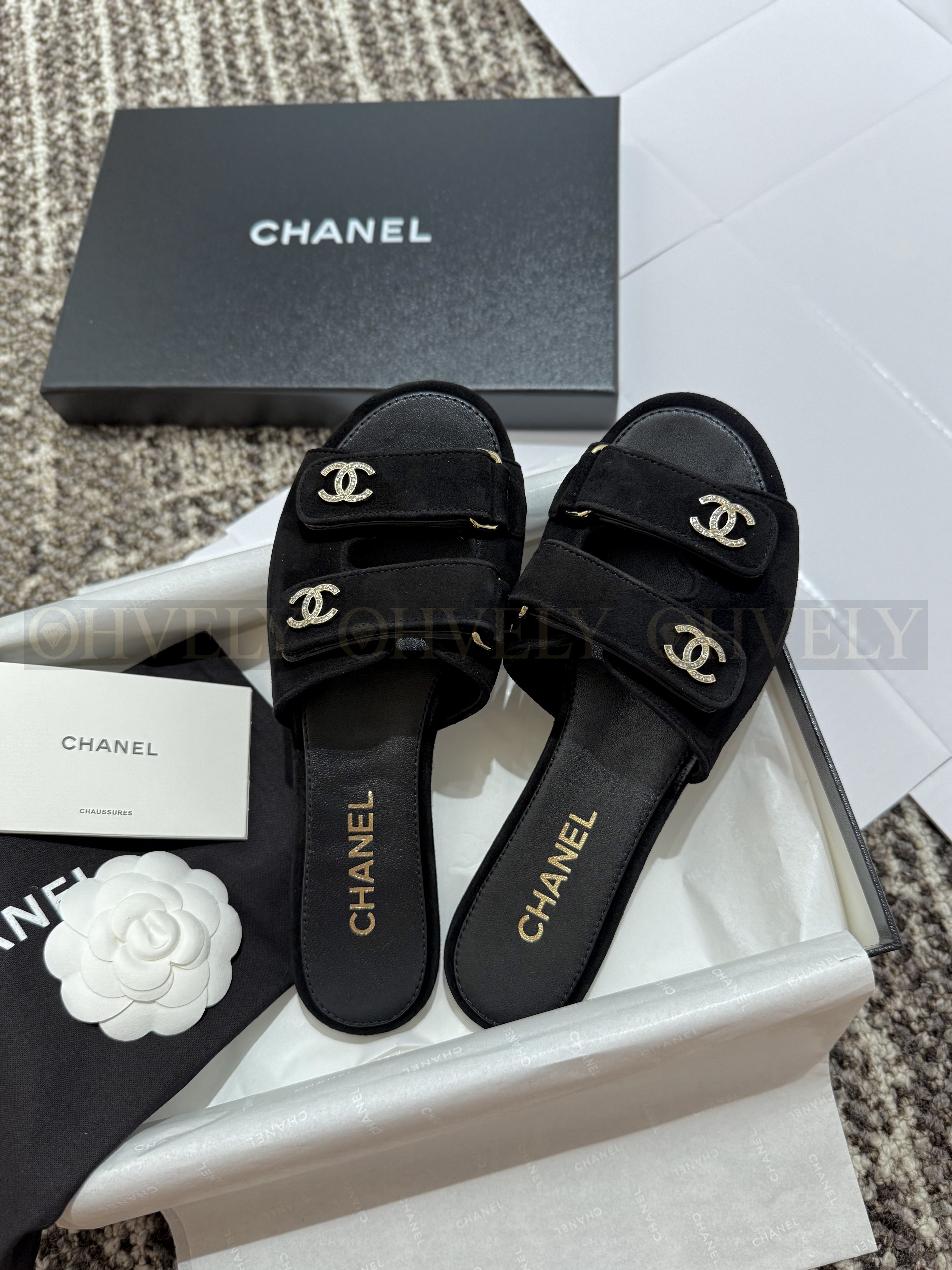 【 ZP버전 】CN 더블 로고 쥬얼 버클 벨크로 샌들 슬리퍼 상품 썸네일