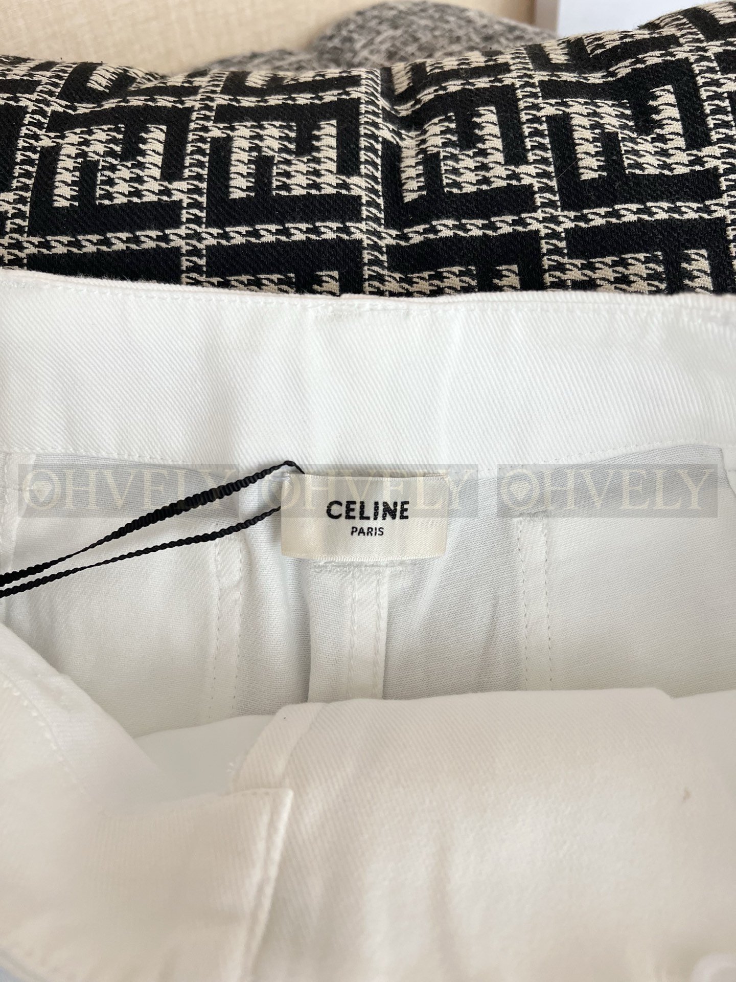 【 ZP버전 】CEL 더블 포켓 화이트 오분 데님 반바지 상품 썸네일