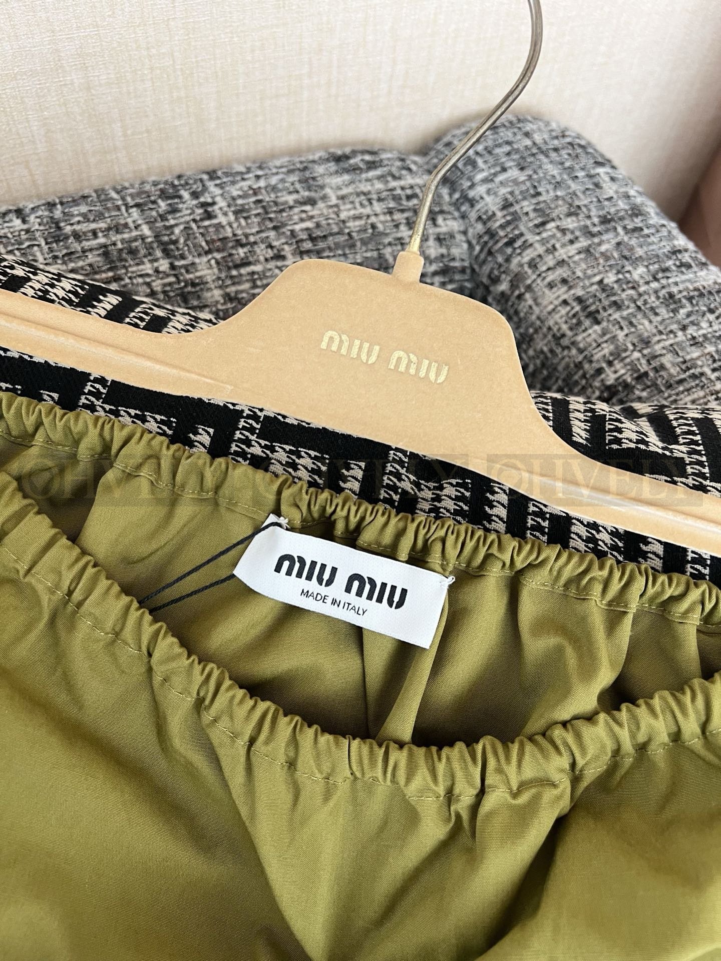 【 ZP버전 】MIU 레이스 패치워크 그린 스커트 상품 썸네일