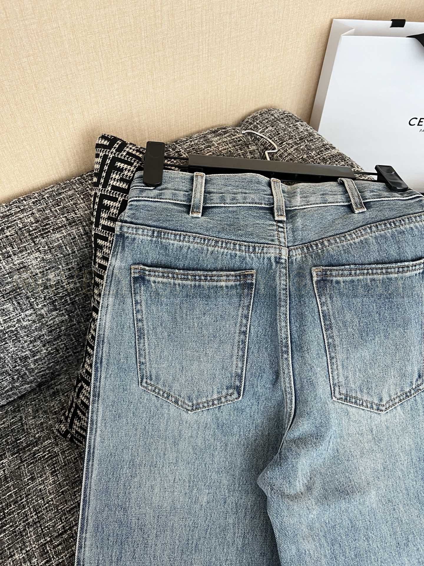 【 ZP버전 】CEL 골드 버클 로고 하이웨스트 데님 팬츠 상품 썸네일