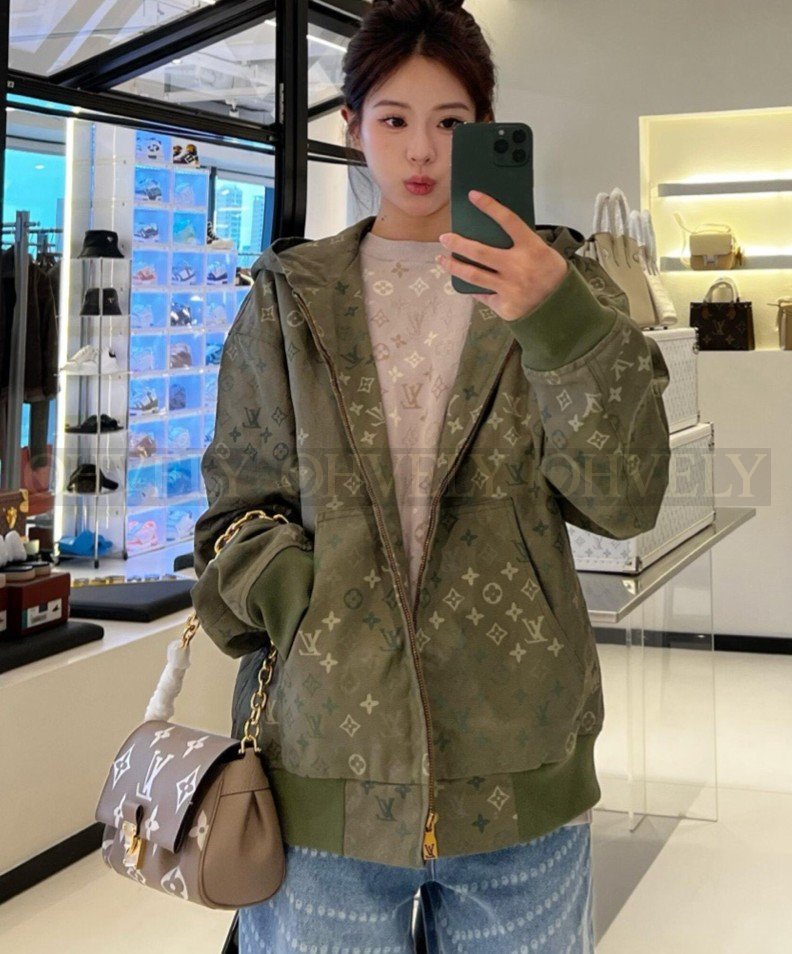 【 ZP버전 】LV 모노그램 올오버 프린트 후디드 재킷 아우터