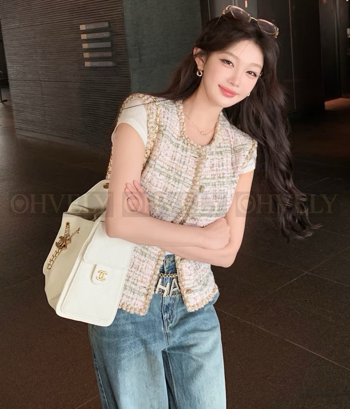 【 ZP버전 】CN 혼색 위빙 조끼 자켓