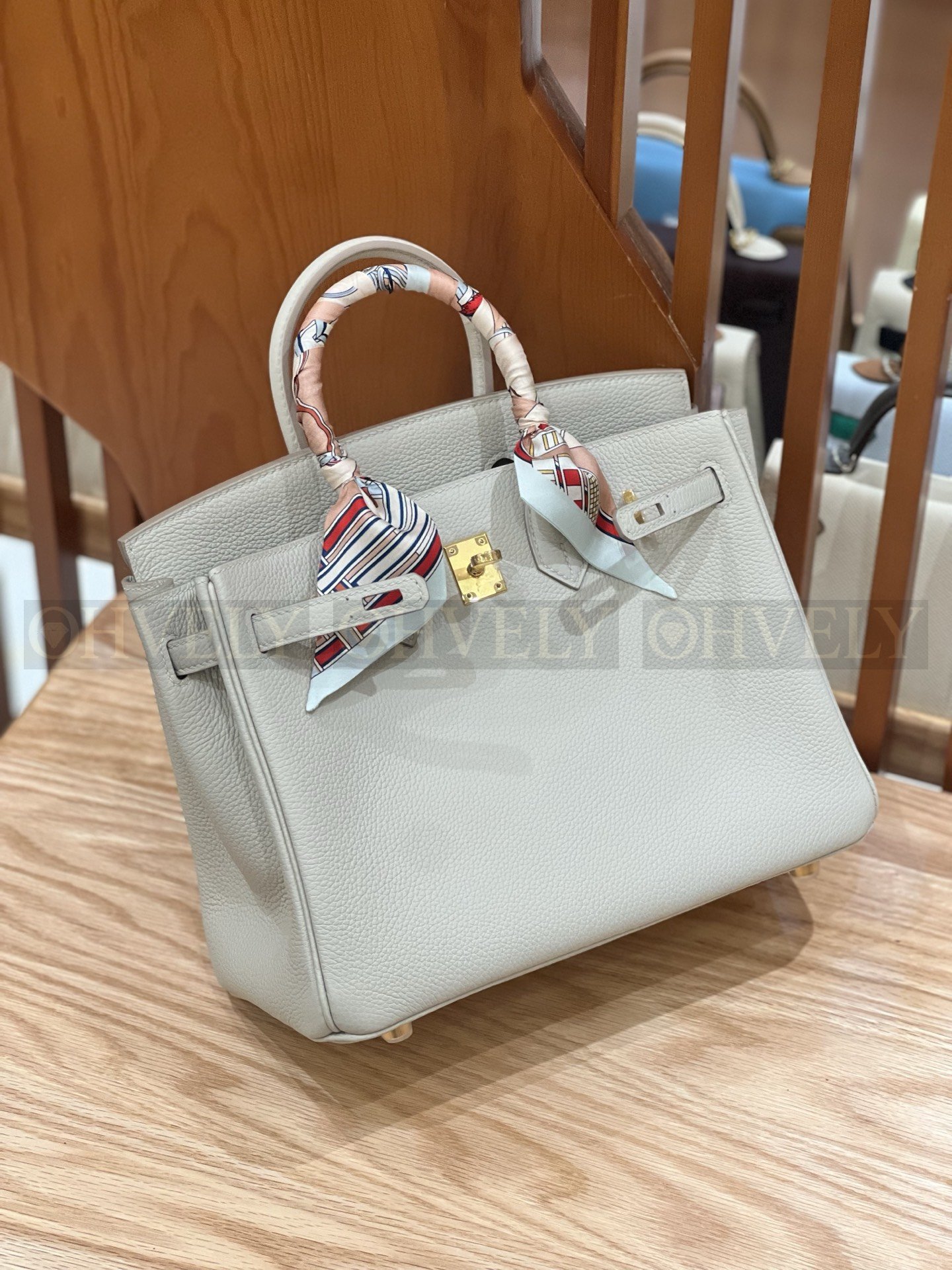 【 ZP버전 】HM Birkin 버킨백 토고 글래시어 화이트 골드버클 25