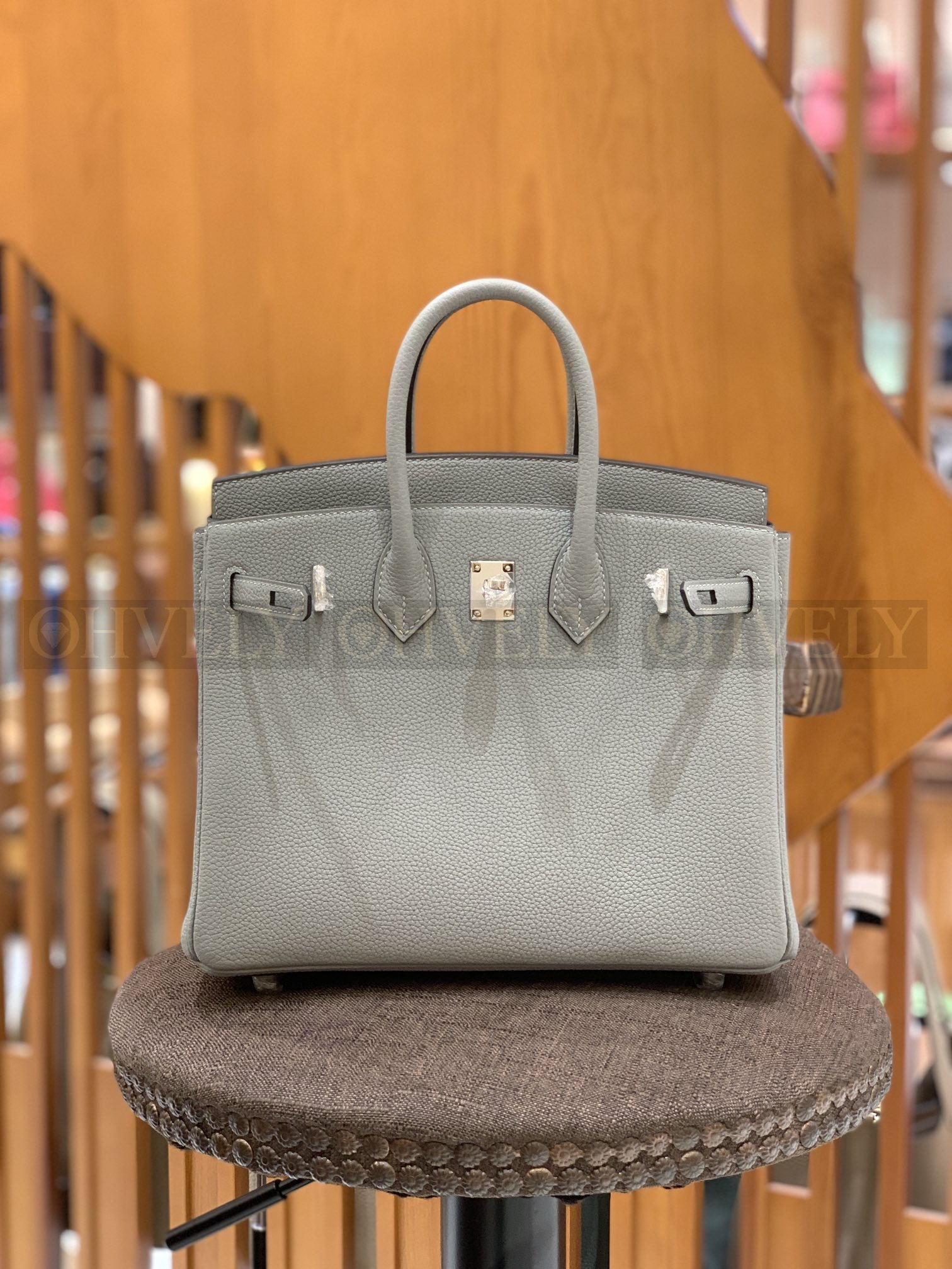 【 ZP버전 】HM Birkin 버킨백 토고 글래시어 블루 실버버클 25