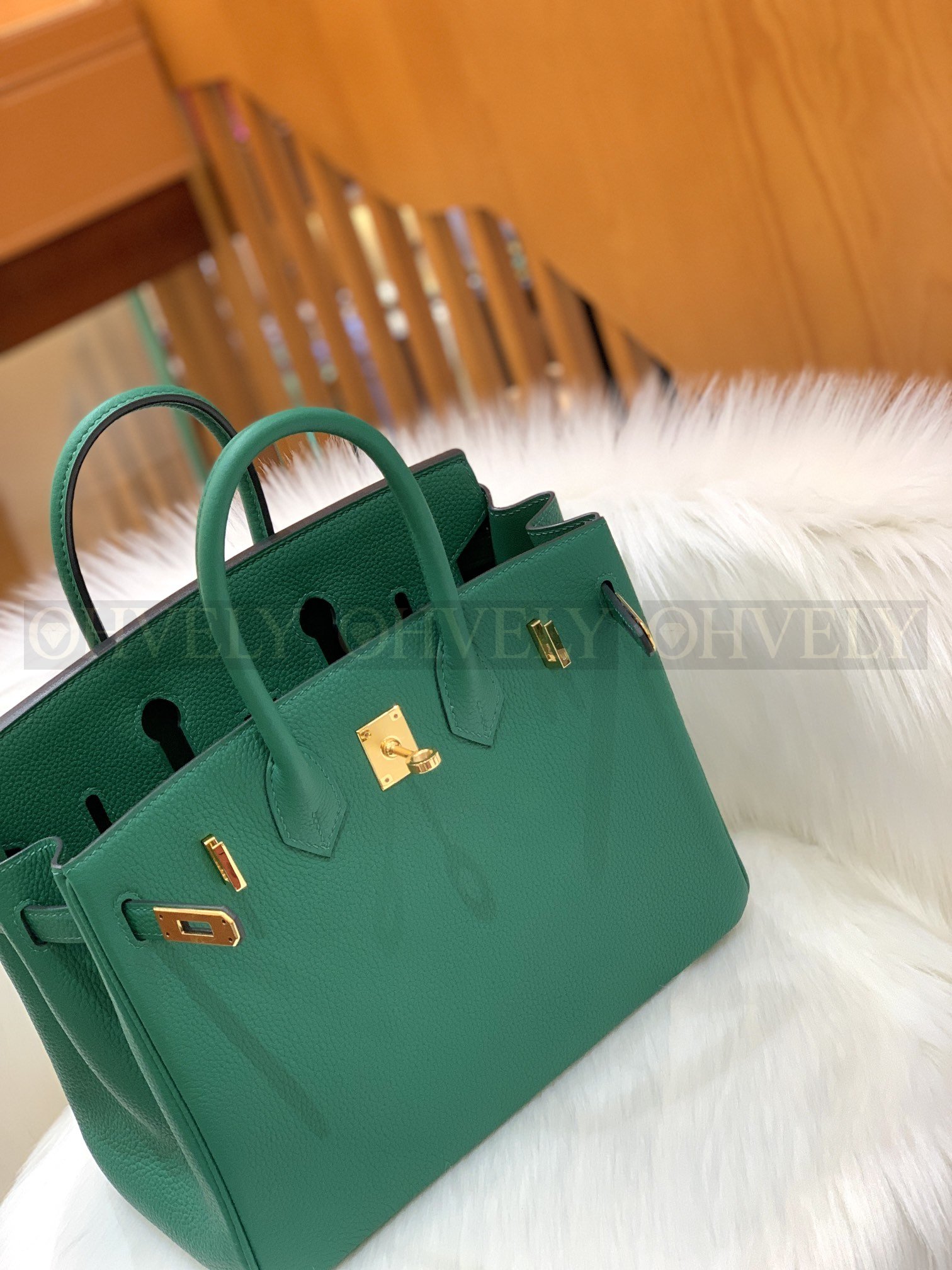 【 ZP버전 】HM Birkin 버킨백 토고 벨벳 그린 골드버클 25 상품 썸네일