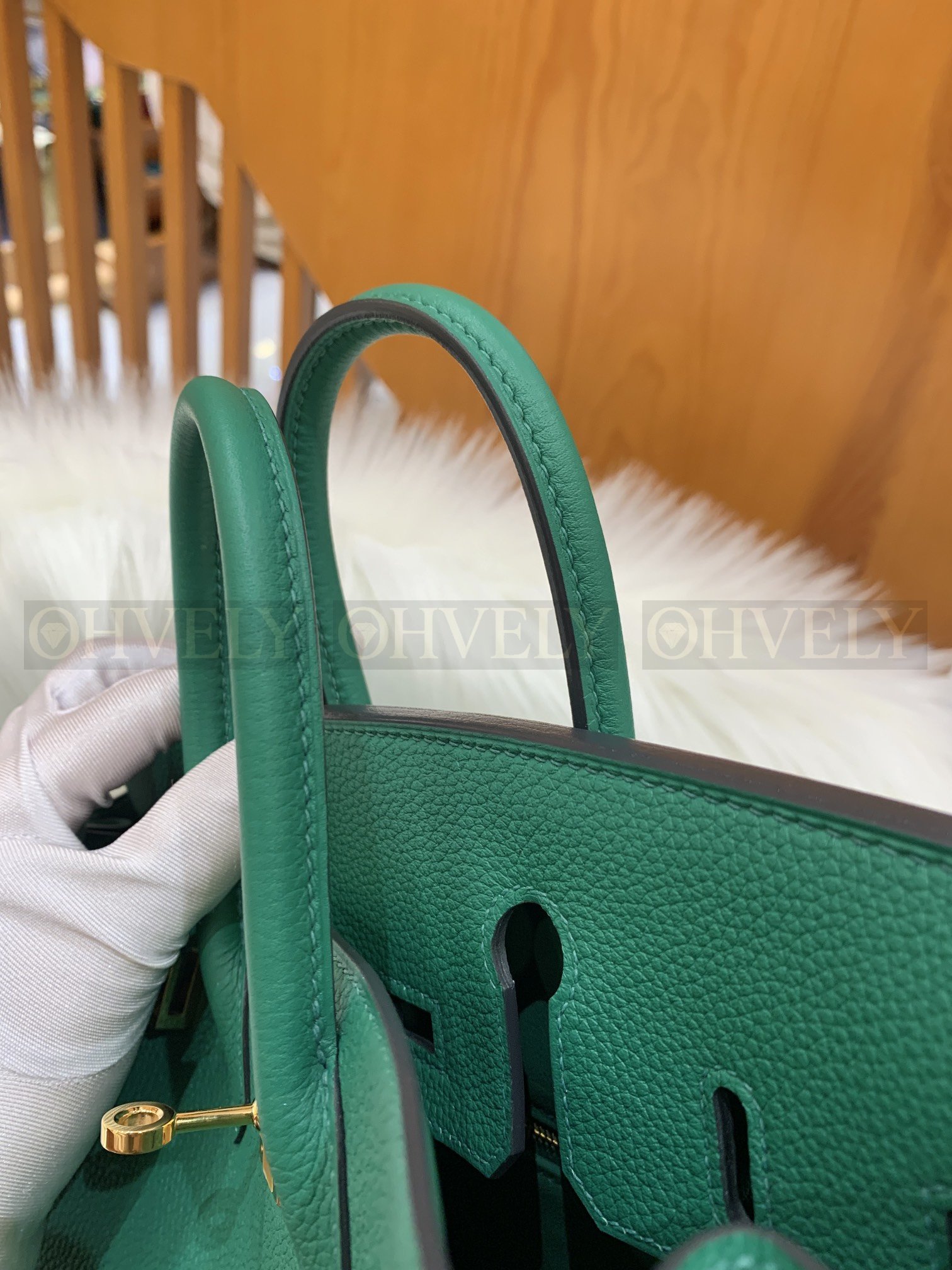 【 ZP버전 】HM Birkin 버킨백 토고 벨벳 그린 골드버클 25 상품 썸네일