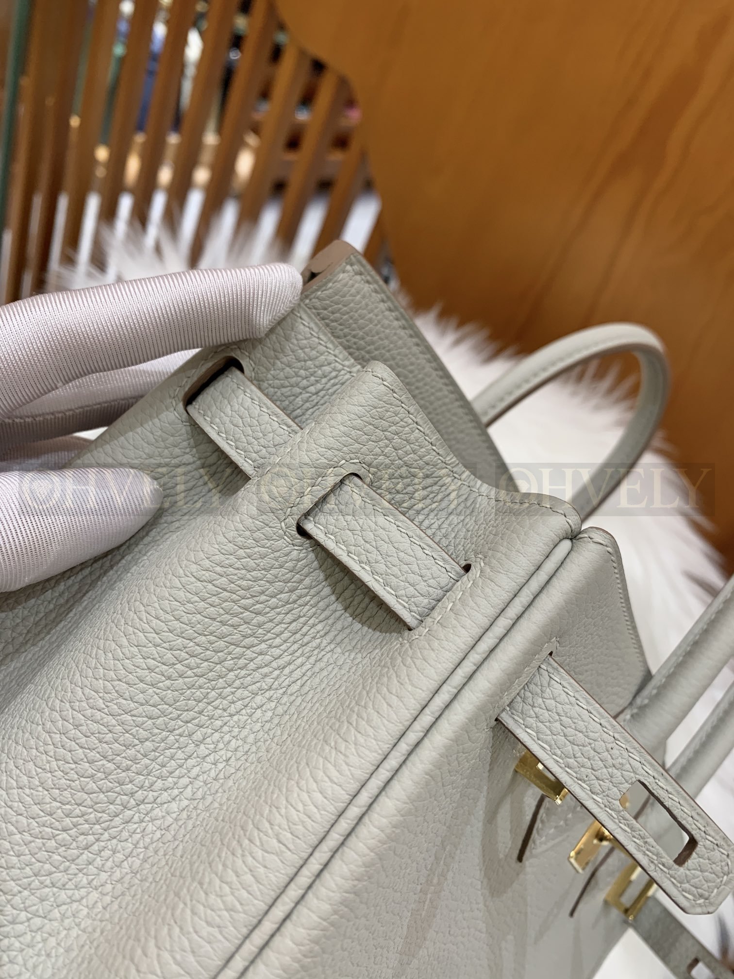 【 ZP버전 】HM Birkin 버킨백 토고 글래시어 화이트 골드버클 25 상품 썸네일