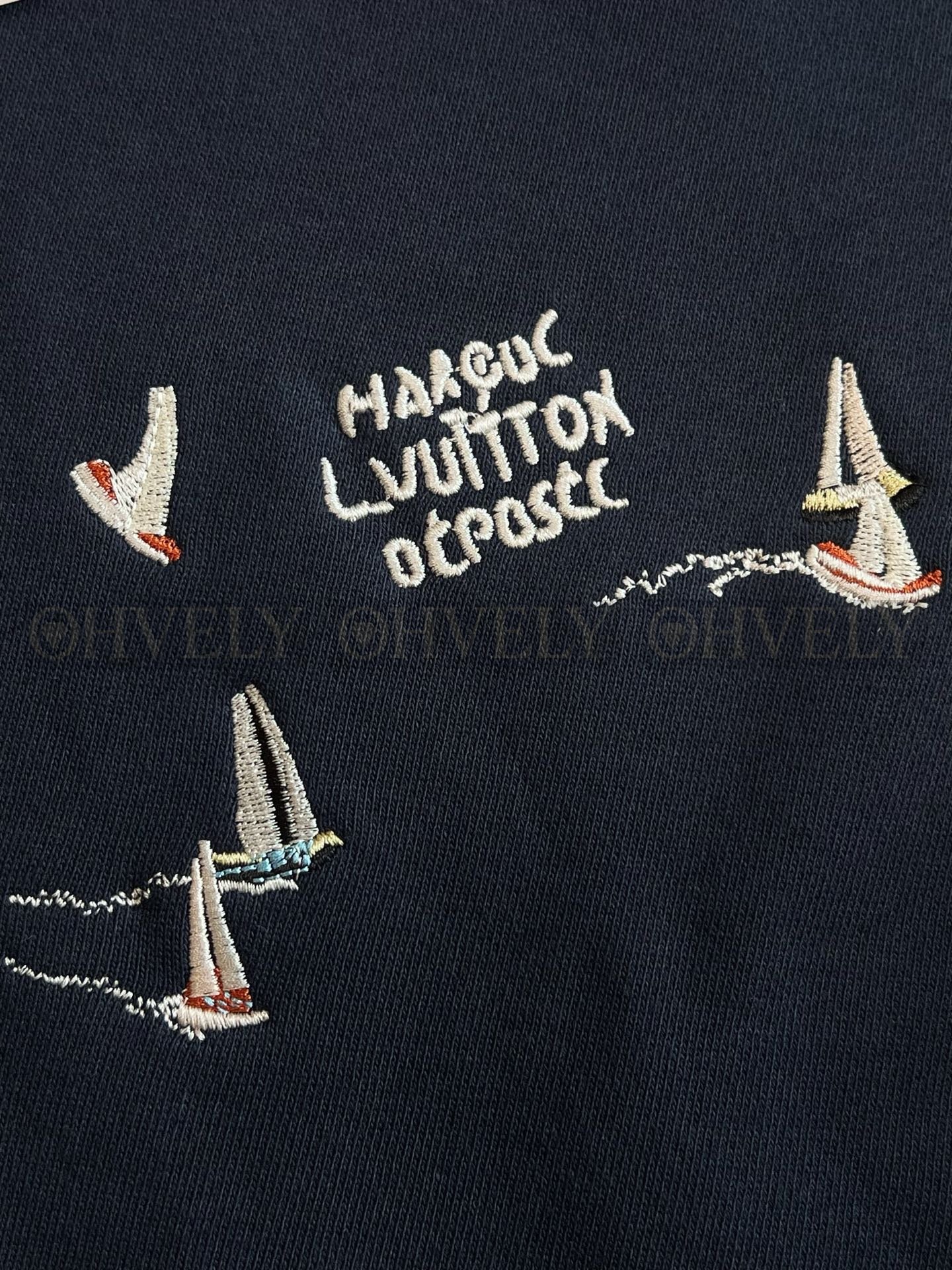 【 ZP버전 】LV 요트 심볼 로고 후드 티셔츠 상품 썸네일