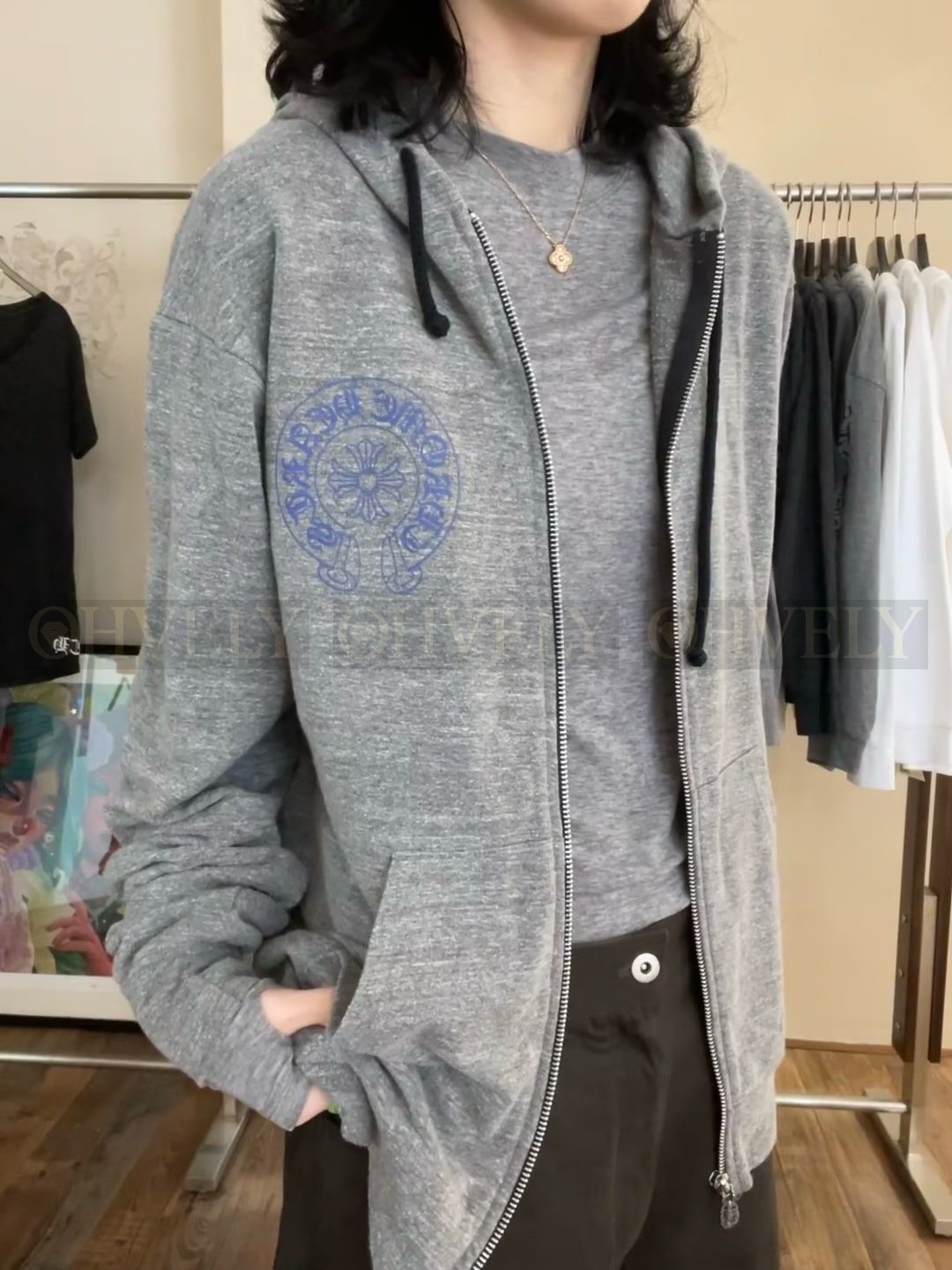 [ZP버전] 크롬하츠 후드집업 그레이/블루