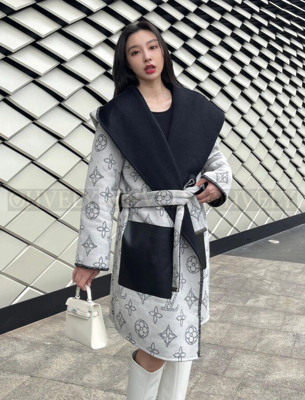 【 ZP버전 】LV 리버서블 랩 후드 코트