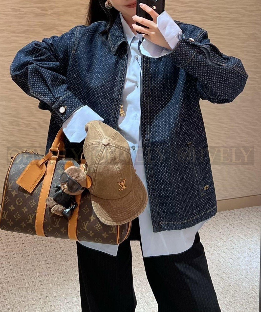 【 ZP버전 】LV 리플렉티브 나노그램 집업 데님 자켓