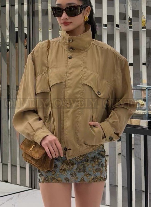 【 ZP버전 】YSL 카키 하이넥 워크웨어 자켓