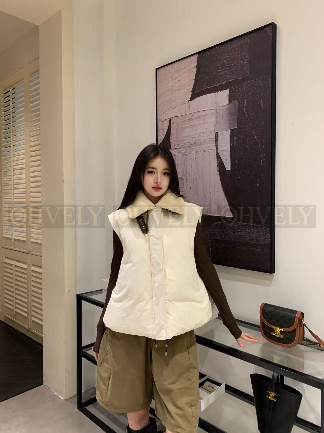【 ZP버전 】LOW 퍼 카라 패치 화이트 다운 베스트